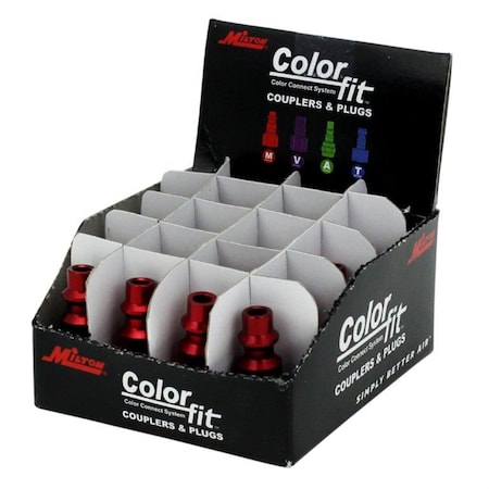 Milton ColorFit Plugs M-style Red 1/4" NPT 728MC-20